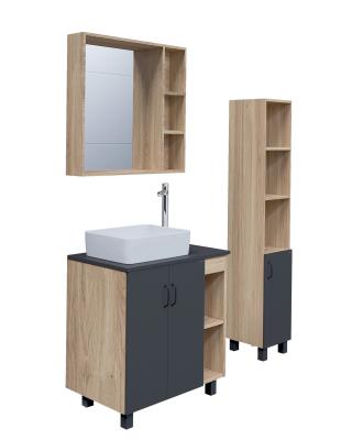 Столешница для ванной под раковину Grossman МДФ ФЛАЙ-80 см cерая